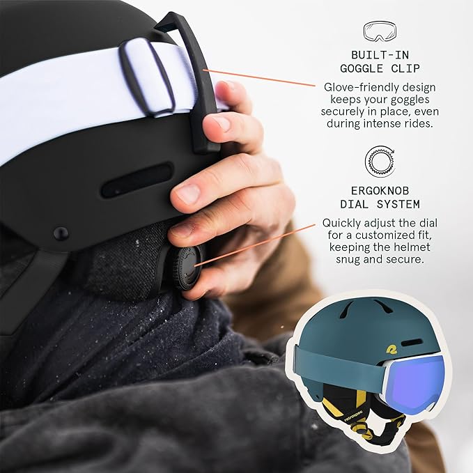 Retrospec Comstock Ski Helmet - Snowboard Helmet for Adults & Youth - Adjustable Fit Snow Helmet with Protective Shell and Breathable Vents for Men, Women, Boys & Girls