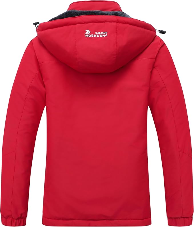 MOERDENG Women's Waterproof Ski Jacket Warm Winter Snow Coat Mountain Windbreaker Hooded Raincoat Jacket
