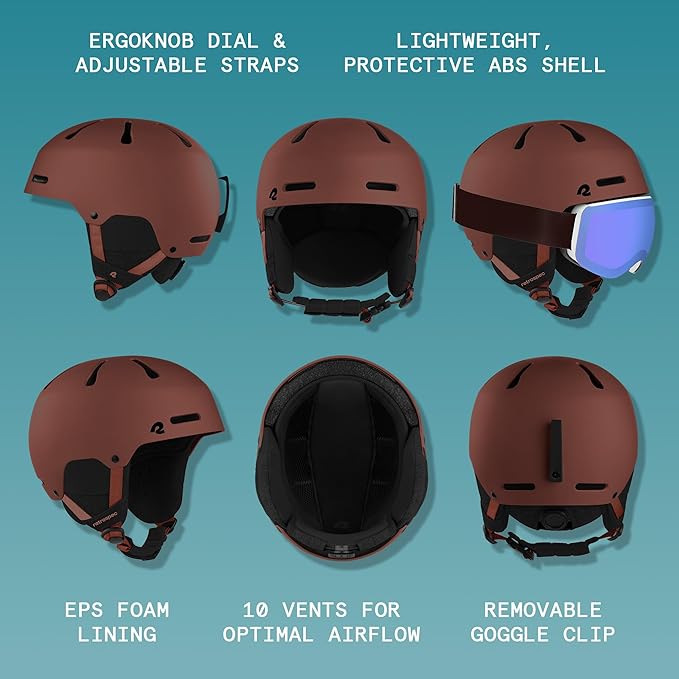 Retrospec Comstock Ski Helmet - Snowboard Helmet for Adults & Youth - Adjustable Fit Snow Helmet with Protective Shell and Breathable Vents for Men, Women, Boys & Girls