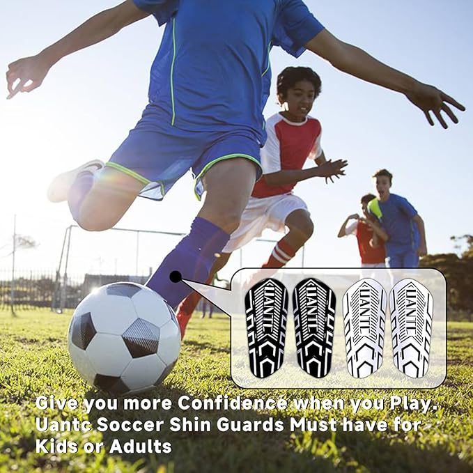 Shin Guards - Soccer Shin Guards with Cushion Protection for Kids/Adults