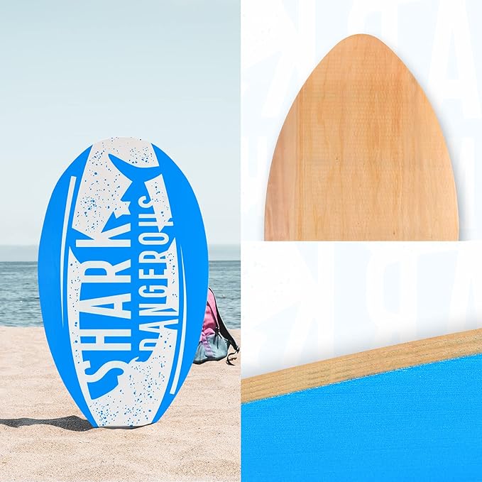 seething 35 Inch Skimboard with High Gloss Coat Wood Skim Board for Beginners,Kids, Teenagers, Adults and All Skimming