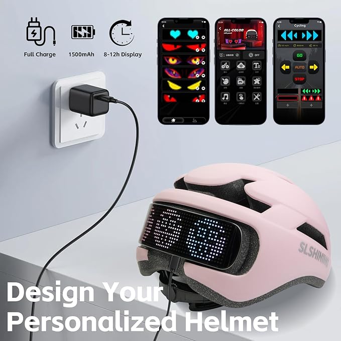 Smart Bike Helmet with Light: Bicycle Helmets for Adult Teens for Mountain & Road Cycling Electric Scooter Skateboard Skating