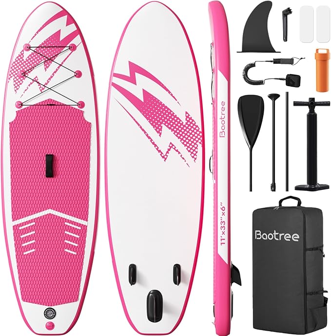 Inflatable Stand Up Paddle Board (6'' Thick) - Premium SUP Board with Durable SUP Accessories & Non-Slip Deck | Includes Paddle Pump & Backpack | for Adults/Youth