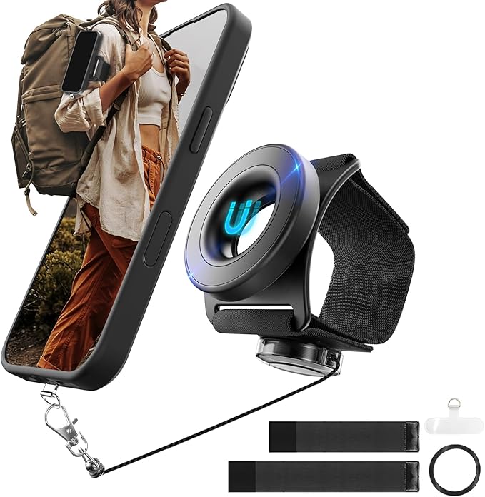 Running Phone Holder for iPhone,【Upgraded N52 Magnetic&Telescopic Anti Drop Rope】 360 ° rotatable,Armband,Wristband,Cell Phone Holder, for All Call Phone,iPhone/Sumsung/Android