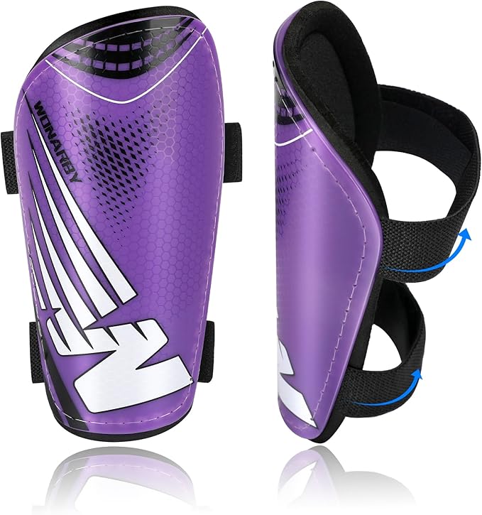 Shin Guards Soccer Youth Kids - Shin Guard for Boys Girls Teenagers Toddler 2-18 Years Old - Football Shin Pads Protection Equipment with Adjustable Straps
