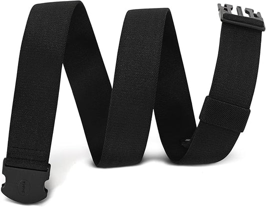WHIPPY Mens Elastic Stretch Belt Unisex Adventure Web Belt for Women Men with Non-Metal Buckle Adjustable Belts