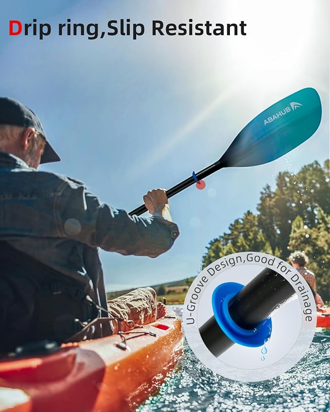 Abahub Adjustable Kayak Paddle 210-230 cm/ 230-250 cm Floating Kayaking Oars Boating Oars Canoeing Oars Black