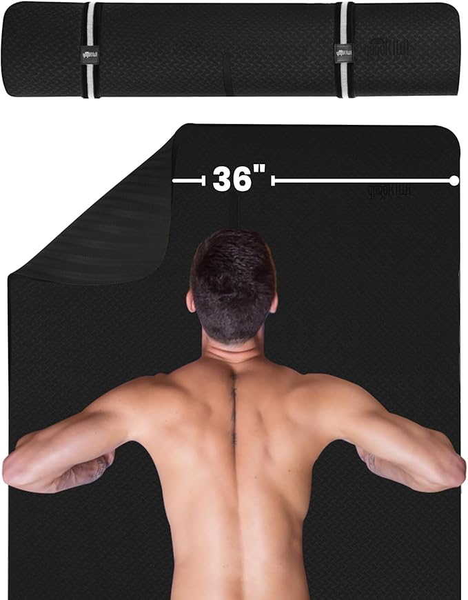 Extra Wide Yoga Mat for Men Women (72"L x 36"W) Non Slip Fitness & Exercise Mat with Alignment Marks for Yoga, Pilates, Floor Workouts