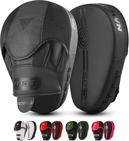 WYOX Curved Boxing Punch Mitts – Boxing Pads Training Set, Punching Mitts for Adults, Kickboxing Pads, Muay Thai Pads, Karate Pads, MMA Training Equipment, Martial Arts Focus Pads