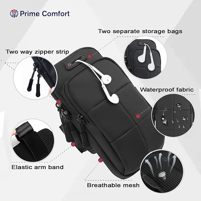 Phone Arm Bands for Running, Armband Cell Phone Holder for Exercise (Black)