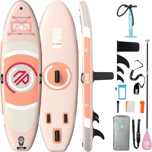 Niphean（Ultra-Light）Inflatable Paddle Board with (Beginner Friendly) StabilTrac Fin and Durable SUP Accessories, 10' Stand Up Paddle Boards for Adults & Youth, Versatile Yoga Paddle Board, Gift Ideas