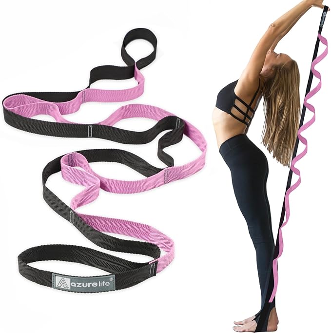 Premium Durable Stretch Straps with Loops, Stretching Strap for Physical Therapy, Multi-Loop Yoga Strap Fitness Exercise Strap for Yoga, Pilates, Dance, Flexibility&Exercise