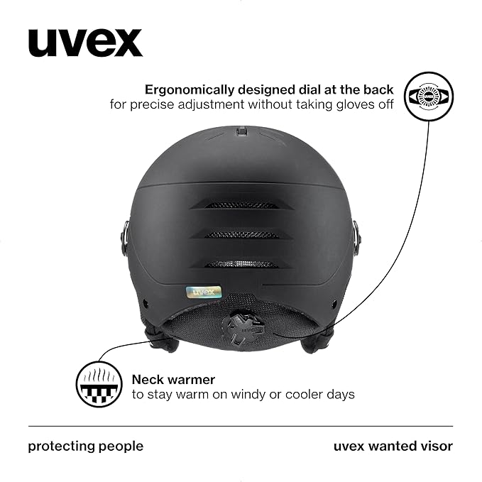 uvex Wanted Visor ski Helmet for Women & Men - Adjustable Helmet with Integrated Visor