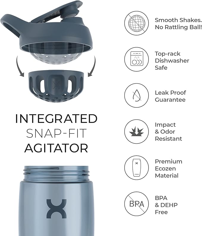 Promixx PURSUIT Protein Shaker Bottle – Premium Sports Shaker Bottles for Protein Mixes and Supplement Shakes – Easy Clean, Durable Protein Shaker Cup