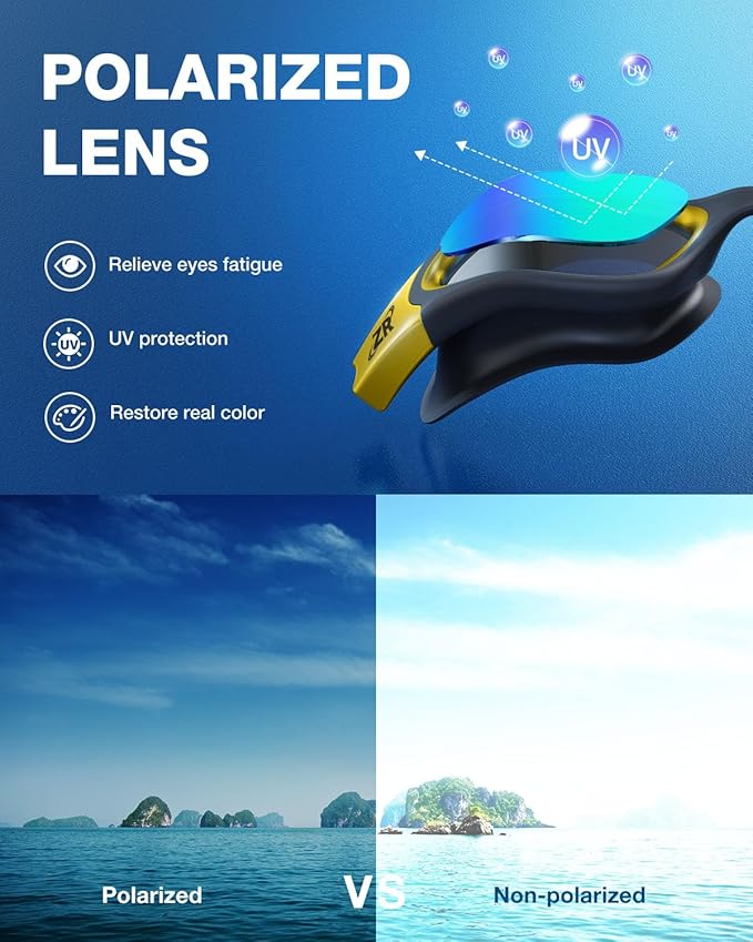 ZIONOR Swim Goggles, G1 MAX Polarized Anti-Fog Swimming Goggles for Men Women