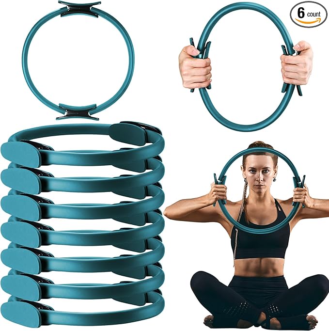 Syhood Pilates Ring 11. 81 Inch Pilates Circle Yoga Ring Magic Lightweight Flexible Workout Equipment for Fitness Physical Therapy Resistance Exercise Arms Legs