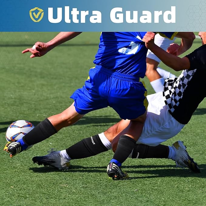 Sportout Soccer Shin Guards - Shin Guards Soccer Kids Youth Adult Protective Shin Pads with Sleeves and Insert Pocket for Boys Girls for Age 4-6, 6-8, 8-10,10-12,12-14,14-Adult