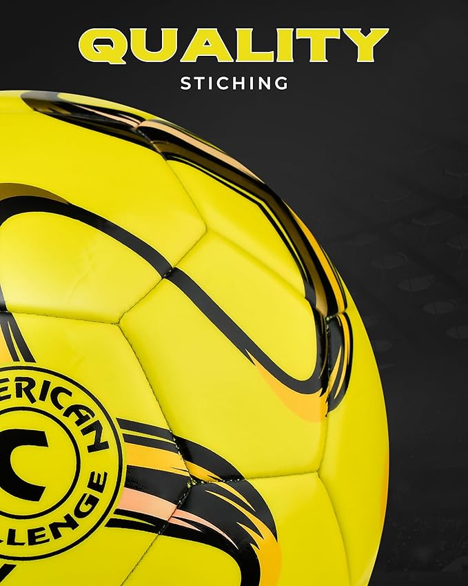 American Challenge Brasilia Soccer Ball – Soccer Ball Size 5, 4, 3 & 2 – for Youth & Adults – Ideal for Practice, Training & Grass Fields