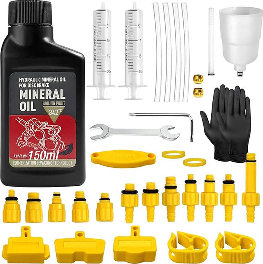 Brake Bleed Kit,Bicycle Hydraulic Brake Bleed Kit Including 150ML Mineral Oil for Shimano,TEKTRO, TRP Hydraulic Disc Brakes