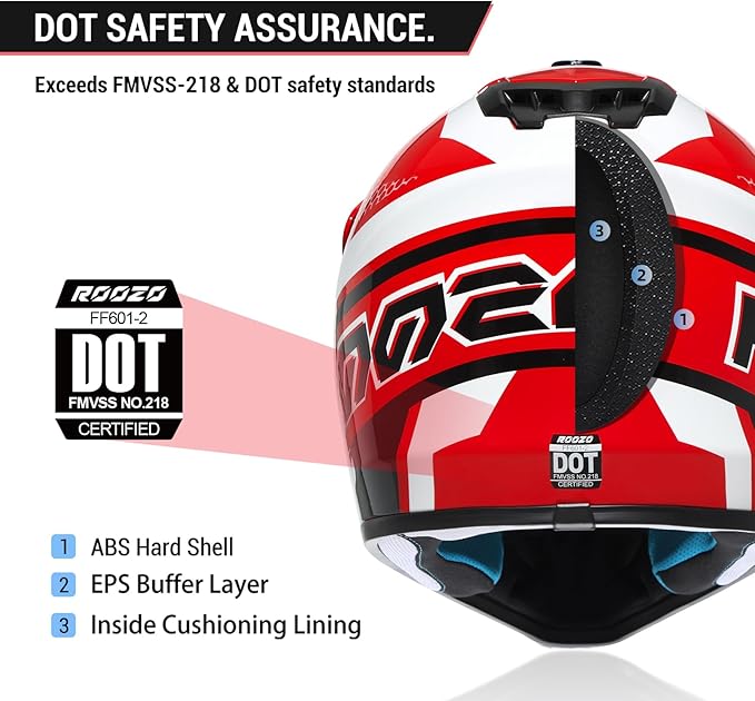 Youth Dirt Bike Helmet DOT Certified - Full Face Motorcycle Helmet for Off-Road, ATV, Street Riding, Includes Adjustable Goggles & Protective Gloves