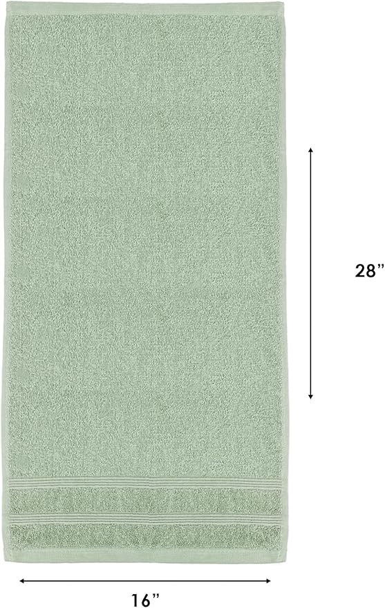 Kaufman - Premium Hand Towels Set for Bathroom, Spa, Gym, and Face Towel 100% Cotton Ring Spun, Ultra Soft Feel and Highly Absorbent Towels (SAGE Green, 72-PK)