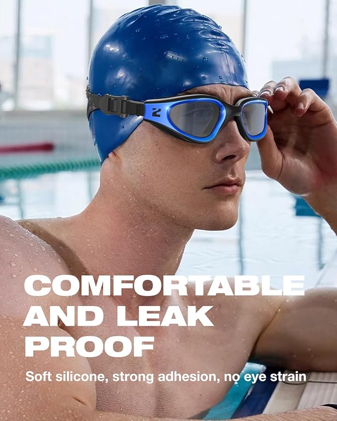 ZIONOR G1 Nava Super Anti-Fog Unisex Swim Goggles Mirror/Bright Smoke Lens