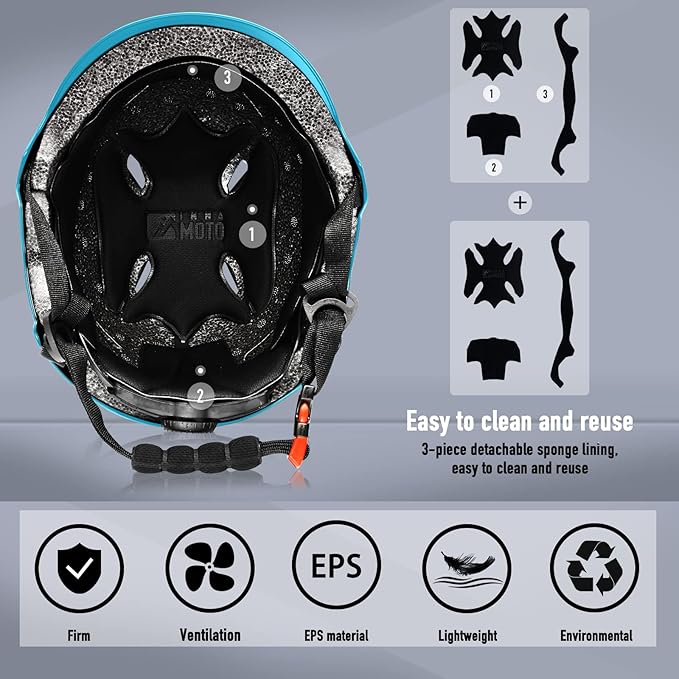 Skateboard Helmet for Adults - Adjustable Certified Safety Adults Helmet for Skateboarding Bike Bicycle Scooter Cycling Skate Skating Multisport Helmets for Women Men Boys Girls Kids Youth