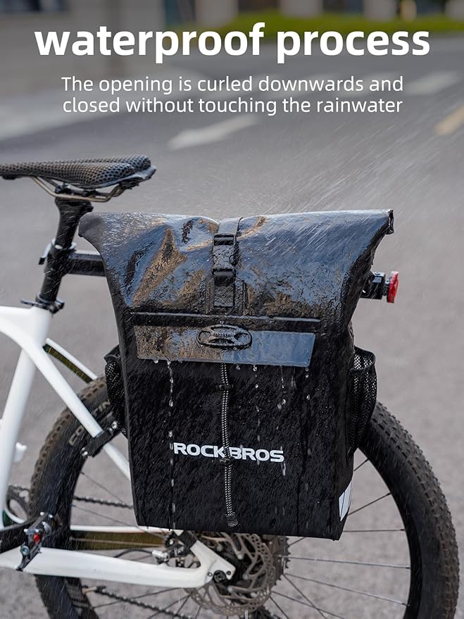 ROCKBROS Bike Pannier Bag Back Shelf Bag Bicycle Hanging Bag Waterproof Backpack Hand-held Backpack Rainproof Riding Equipment Mountain Road Bicycle