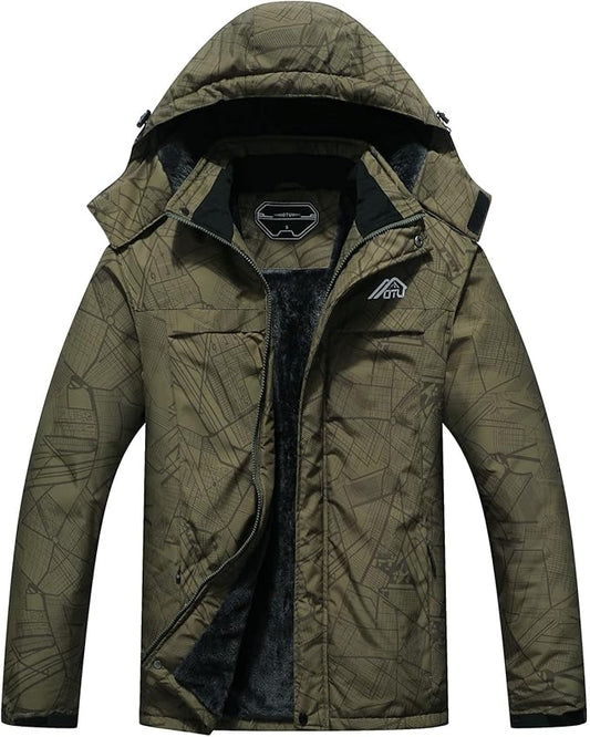 OTU Men's Waterproof Ski Jacket Snowboarding Windbreaker Warm Winter Hooded Mountain Snow Coat