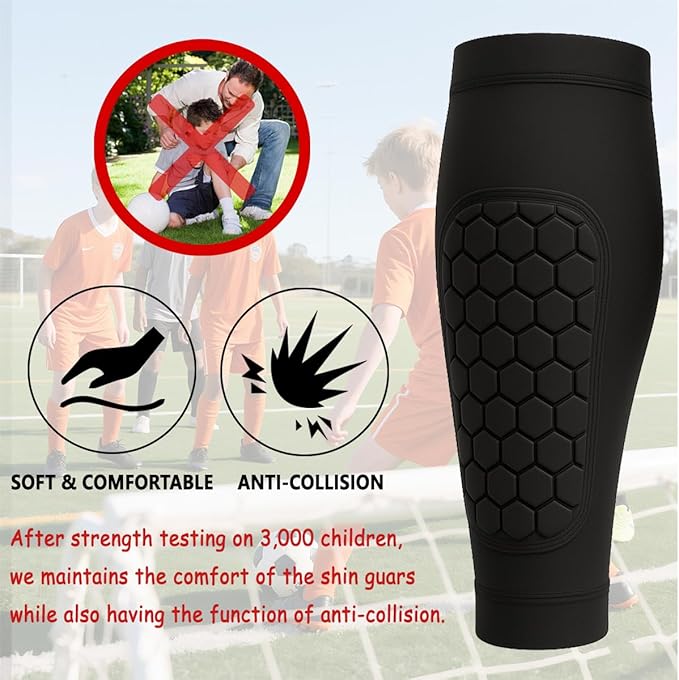 Shin Defender Shin Guards - 2 Pairs of Shin Defender Shin Guards Kids, Soccer Shindefender Sleeves for Youth Adult