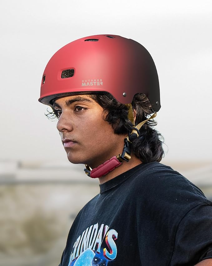 OutdoorMaster Skateboard Cycling Helmet - Two Removable Liners Ventilation Multi-Sport Scooter Roller Skate Inline Skating Rollerblading for Kids, Youth & Adults