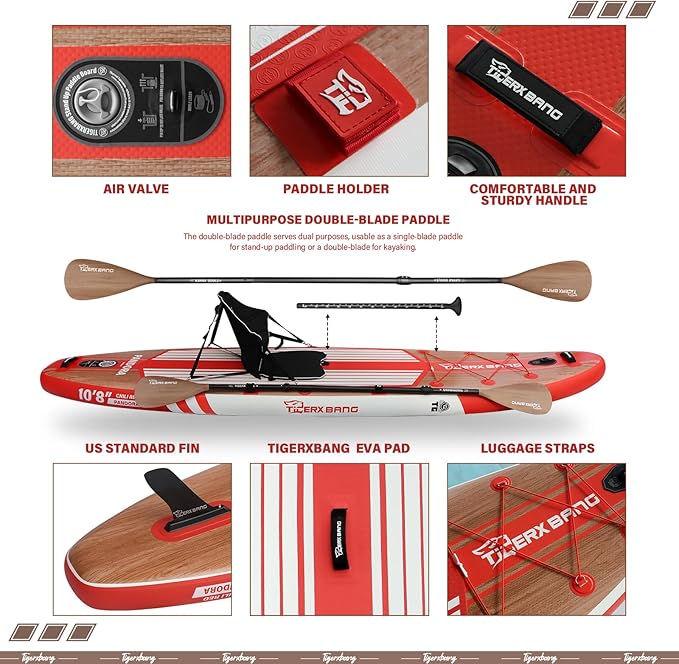 Paddle Board, 10.8' Stand Up Paddle Board with Premium Complete Inflatable SUP Accessories, Extra Wide Paddleboards for Adults & Kids-Pandora Collection