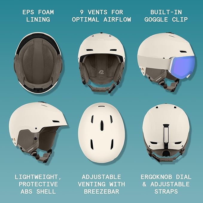 Retrospec Zephyr Ski Helmet - Snowboard Helmet for Adults & Youth - Adjustable Fit with Breathable Vents for Men, Women, Boys and Girls