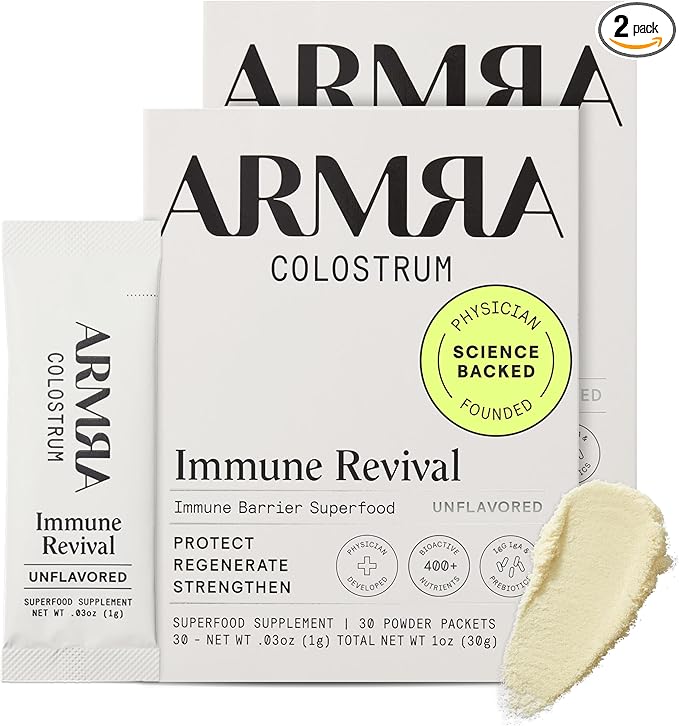 ARMRA Colostrum™ Powder | Unflavored | Gut Health & Bloating | Skin & Hair | Immunity | Keto, Gluten & Fat-Free | 60 Servings