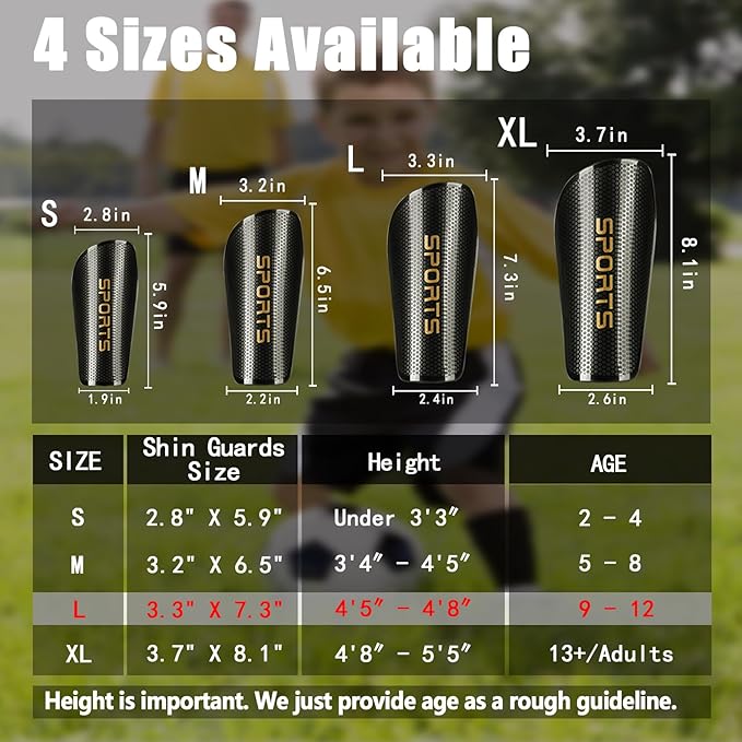 Soccer Shin Guards for Kids Adults, Toddler Shin Pads Set with Sleeves and Long Soccer Socks for Age 2-16 Boys & Girls, Youth &Men, Lightweight Soccer Equipment