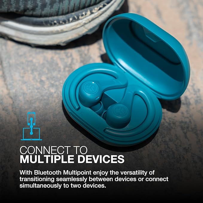 JLab JBuds Sport ANC 4 True Wireless Bluetooth Earbuds + Charging Case, Teal, Swipe + Touch Controls, Hybrid Active Noise Cancelation, Multipoint Connect, Customized Settings App