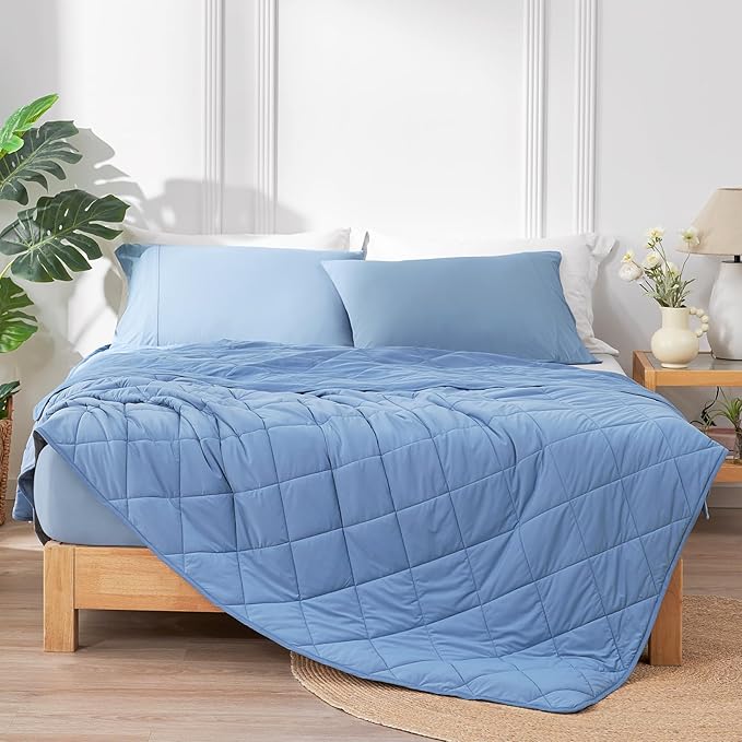 Cozy Bliss Cooling Blanket for Hot Sleepers, Q-Max 0.4 Cooling Comfort Queen Size, Cold Blankets for Night Sweats Sleeping, Ultra-Cool Lightweight Breathable Summer Blanket for Bed