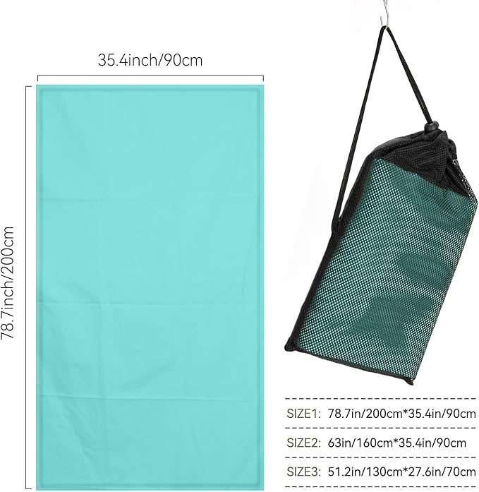 Microfiber Beach Towel-Perfect for Travel, Sports, Camping, Swimming, Yoga, Gym- Quick Dry, Sand Free, Compact, Lightweight, Absorbent (Mint,X-Large(200x90cm, 78x35”))