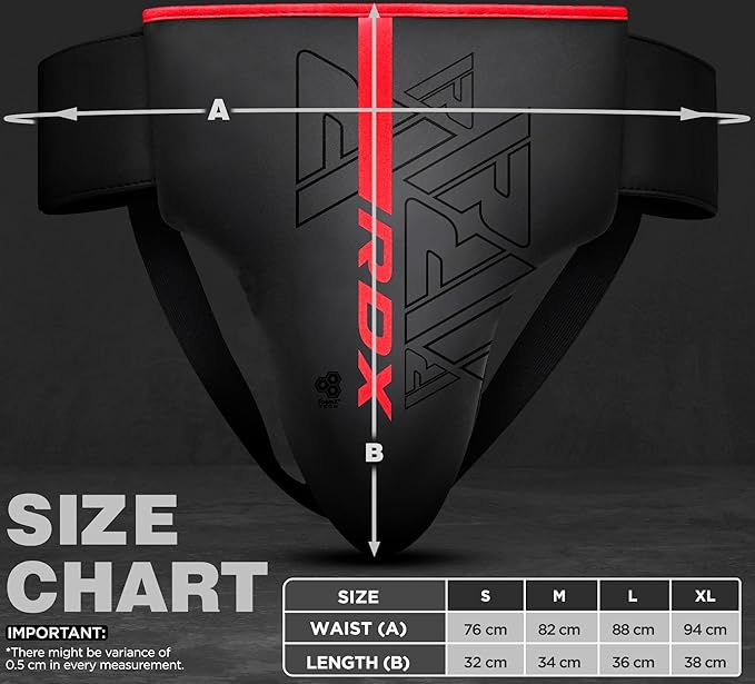 RDX Groin Protector for Boxing, Muay Thai, Kickboxing and MMA Fighting, Maya Hide Leather Abdo Gear for Martial Arts Training, Men Jockstrap Abdominal Protector for Sparring, Taekwondo and Grappling