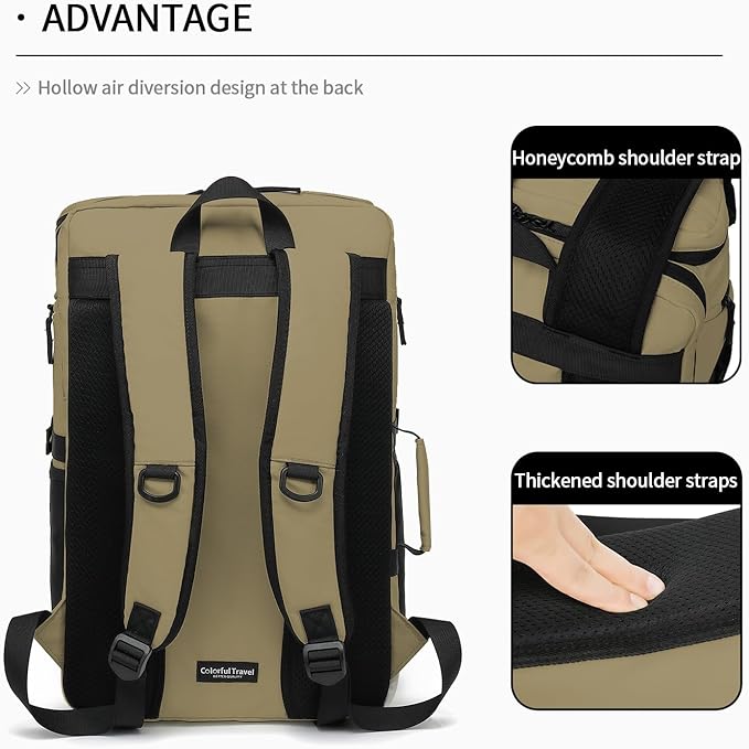 Kalesi Gym Duffle Tennis Bag Backpack 4-Way Waterproof with Shoes Compartment for travel Sport Hiking laptop (Wood color)