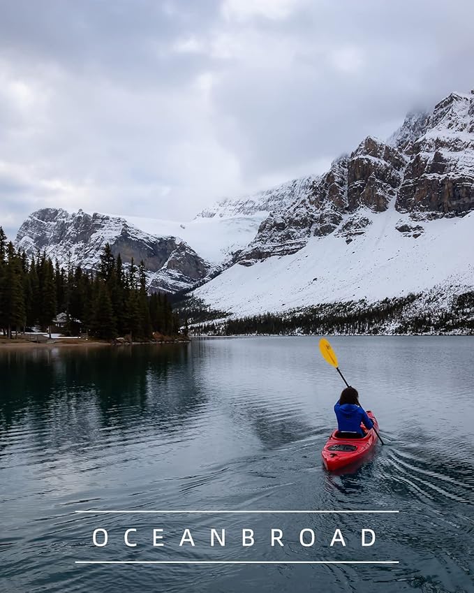 OCEANBROAD Kayak Paddle 86in/218cm, 90.5in/230cm, 95in/241cm Alloy Shaft Kayaking Boating Canoeing Oar with Paddle Leash