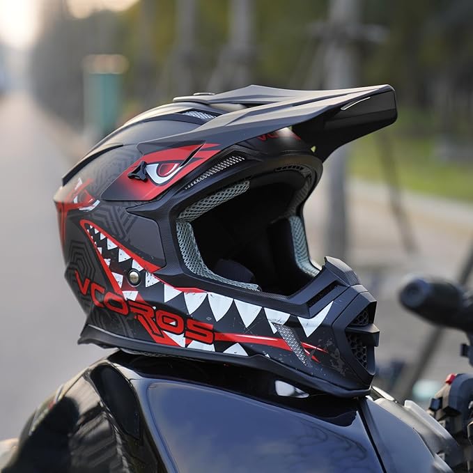 VCOROS H637 Adult Motocross Helmets ATV Dirtbike BMX MX Offroad Adventure UTV Helmets DOT Approved