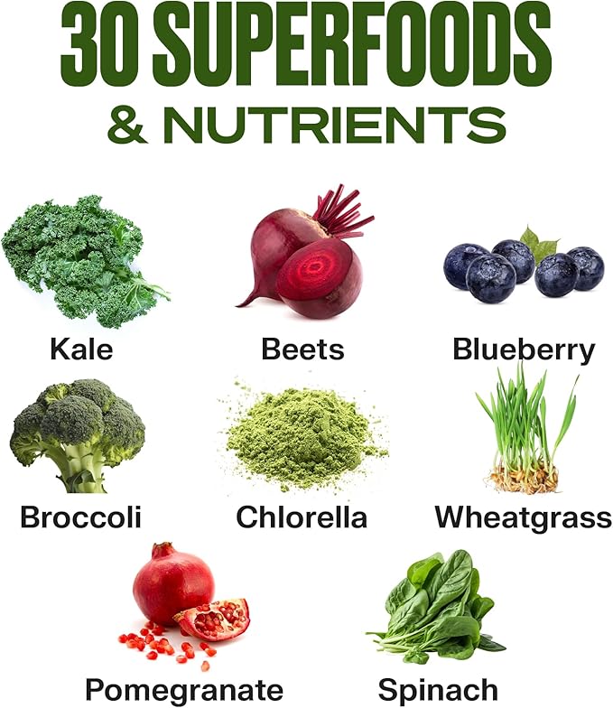 VitaHustle ONE Superfood Super Greens Powder Berry Flavor (25 Servings (Pack of 2))