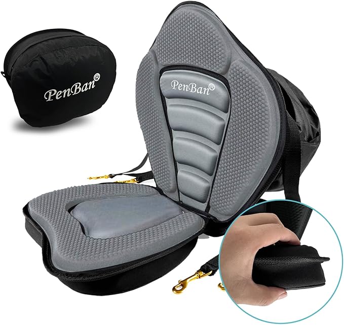 Universal Deluxe Kayak Seat Cushion with Storage Bag for Kayak,Padded Boat,SUP,Canoe,Fishing Boat,Seats with 4 Adjustable Straps