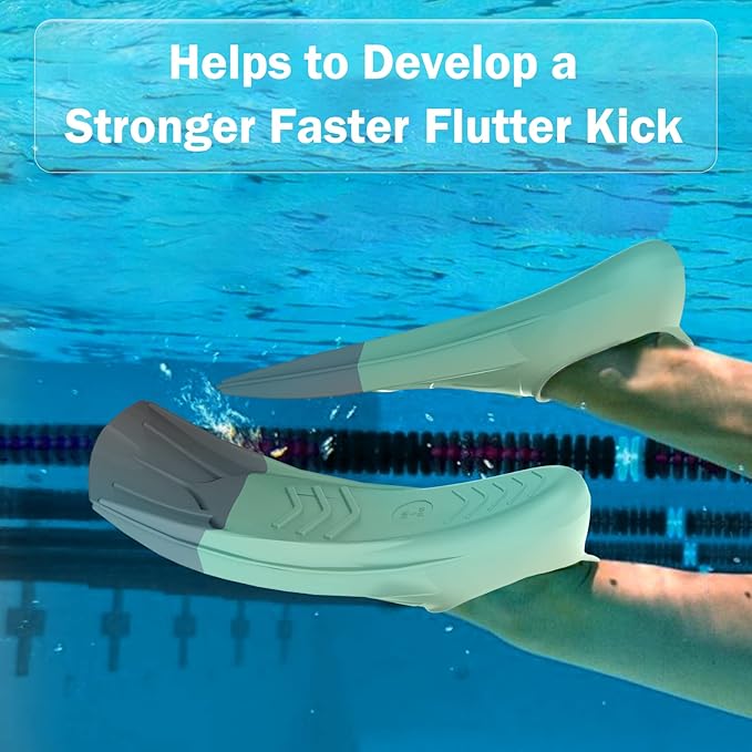 Gintenco Swim Fins, Kids Swim Training Fins for Lap Swimming, Travel Size Flippers with Mesh Bag, Silicone Swimming Fins for Kids Teens Adults Women Men