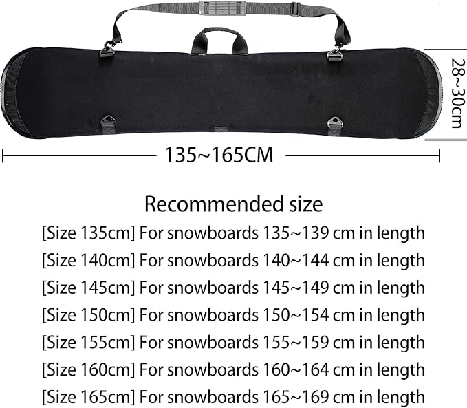 Snowboard Cover Sleeve Case, Snowboard Sleeve Bag Adjustable Soft Cover with Shoulder Strap Bag with Binding