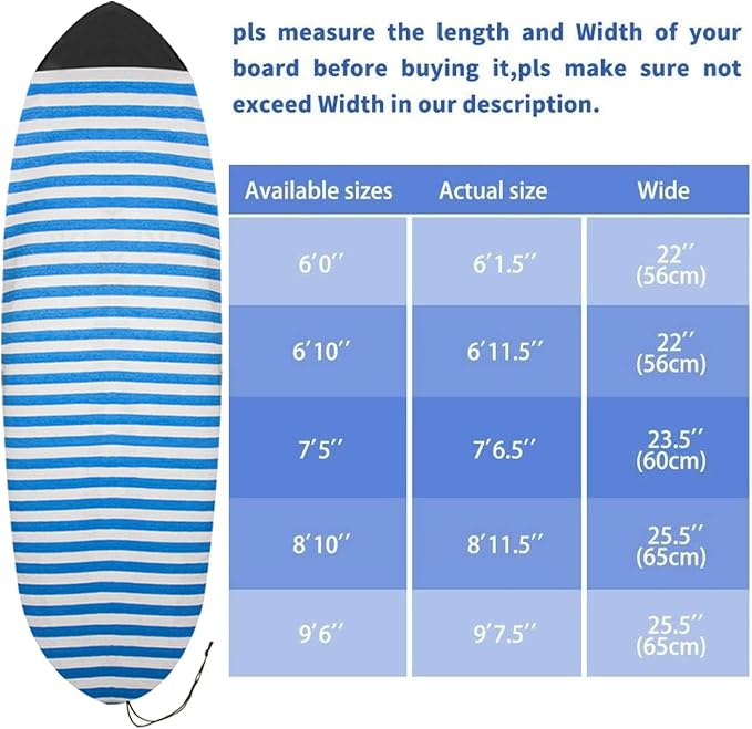 UCEDER Surfboard Sock Cover,Lightweight Stretch Board Bag for Sun Protection,Foldable Surfboard Sock Sleeve Perfect for Travel and Transportation