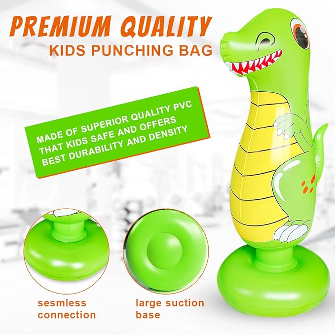 Punching Bag for Kids, Free Standing Boxing Bag for Bounce Back Focus Punching Bag for Practicing Karate, Taekwondo, De-Stress Boxing Bag for Kids.