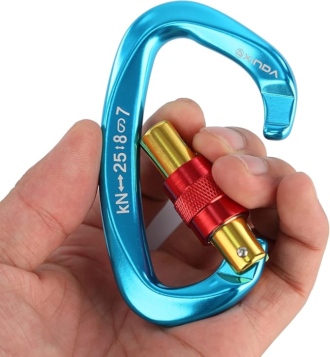 Screwgate Locking Carabiner Clip - Professional Rock Climbing Carabiner Screw Lock,Heavy Duty Carabiners for Climbing,Mountaineer,Hammock,Camping,Outdoor Equipment