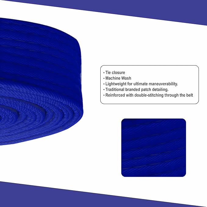 Martial Arts Belt for Karate, Judo, Aikido and Taekwondo - Durable Cotton-Polyester Blend for Adults and Kids